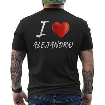 I Love Heart Alejandro Family Name T Mens Back Print T-shirt - Seseable