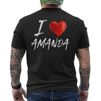 I Love Heart Amanda Family Name T Mens Back Print T-shirt - Seseable