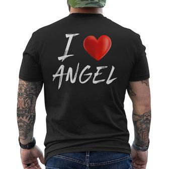 I Love Heart Angel Family Name T Mens Back Print T-shirt - Seseable