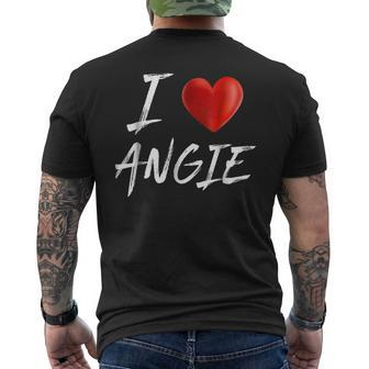 I Love Heart Angie Family Name T Mens Back Print T-shirt - Seseable