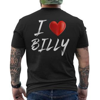 I Love Heart Billy Family Name T Mens Back Print T-shirt - Seseable