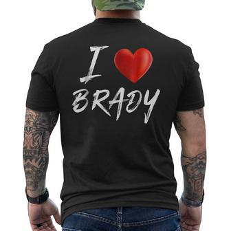 I Love Heart Brady Family Name T Mens Back Print T-shirt - Seseable