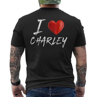 I Love Heart Charley Family Name T Mens Back Print T-shirt - Seseable