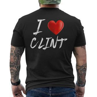 I Love Heart Clint Family Name T Mens Back Print T-shirt - Seseable