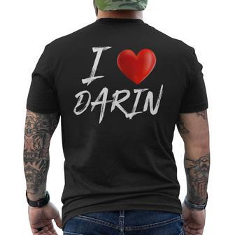 I Love Heart Darin Family Name T Mens Back Print T-shirt - Seseable