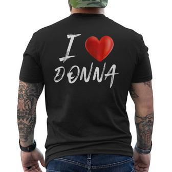 I Love Heart Donna Family Name T Mens Back Print T-shirt - Seseable