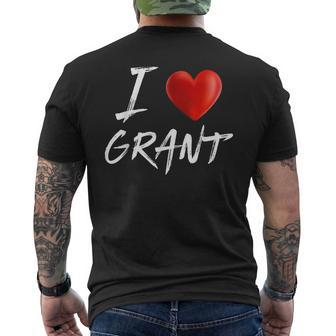 I Love Heart Grant Family Name T Mens Back Print T-shirt - Seseable
