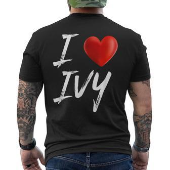 I Love Heart Ivy Family Name T Mens Back Print T-shirt - Seseable