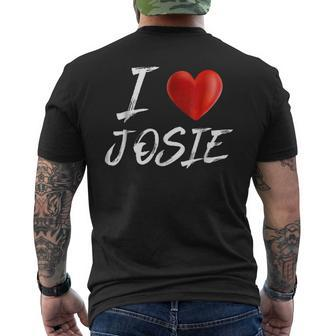 I Love Heart Josie Family Name T Mens Back Print T-shirt - Seseable