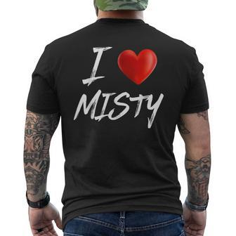 I Love Heart Misty Family Name T Mens Back Print T-shirt - Seseable