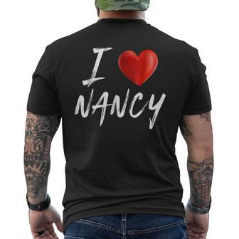 I Love Heart Nancy Family Name T Mens Back Print T-shirt - Seseable