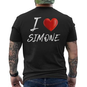 I Love Heart Simone Family Name T Mens Back Print T-shirt - Seseable