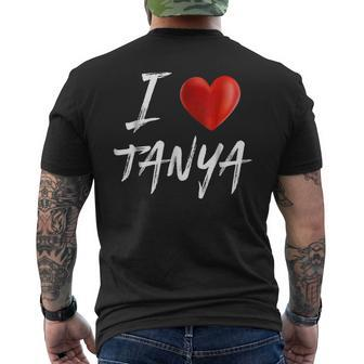I Love Heart Tanya Family Name T Mens Back Print T-shirt - Seseable