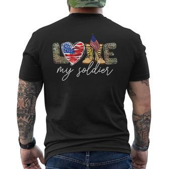I Love My Soldier Military T  Army Mom Army Wife Mens Back Print T-shirt