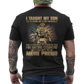 I Taught Son To Stand Up For Himself Mom & Dad Family Mens Back Print T-shirt | Mazezy