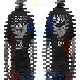 I Wear Blue For My Dad Colorectal Colon Cancer Awareness Mens Back Print T-shirt | Mazezy