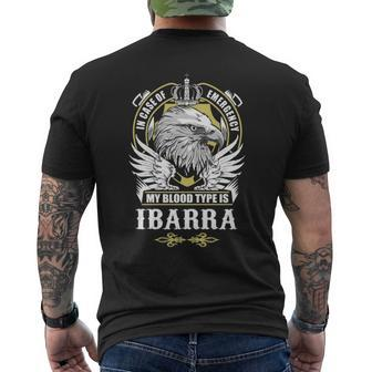 Ibarra Name Gift My Blood Type Is Ibarra Mens Back Print T-shirt - Seseable