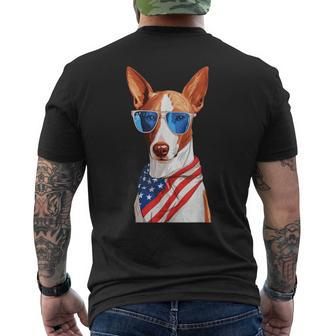 Ibizan Hound With Usa Flag Independence Day 4Th Of July Men's Back Print T-shirt | Mazezy