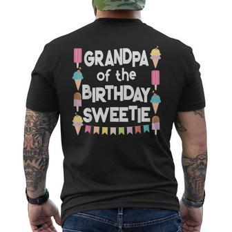 Mens Ice Cream Cones Popsicles Grandpa Of The Birthday Sweetie Men's Back Print T-shirt | Mazezy