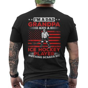 Ice Hockey Grandpa Ice Hockey Player Grandpa Ice Hockey Men's Back Print T-shirt | Mazezy