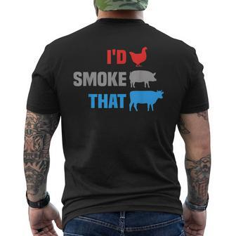Id Smoke That Bbq Barbecue Fathers Day Memorial Day Men's T-shirt Back Print - Thegiftio UK