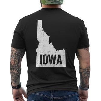Idaho Iowa Geography Mix Up Gem State Men's T-shirt Back Print - Seseable