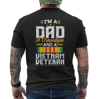 Im A Dad A Grandpa And A Vietnam Veteran Patriotic Gift Gift For Mens Mens Back Print T-shirt | Mazezy