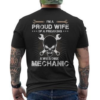 Im A Proud Wife Awesome Mechanic Mechanic Mens Back Print T-shirt | Mazezy