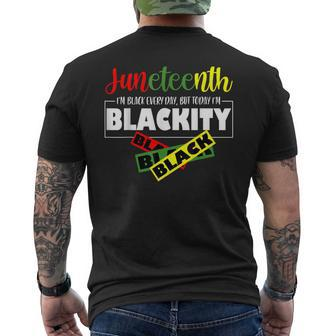 Im Blackity Black African American Black Power Junenth Mens Back Print T-shirt | Mazezy