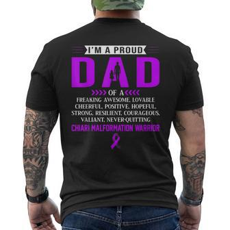 Im Proud Dad Of Chiari Malformation Warrior Mens Back Print T-shirt | Mazezy