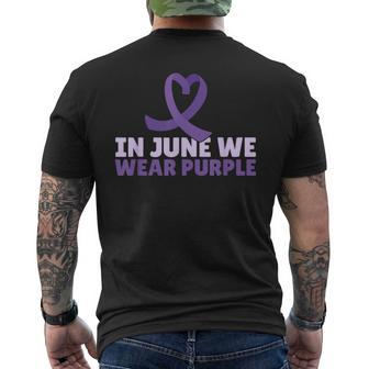 In June Wear Purple Ribbon Alzheimers Awareness Mens Back Print T-shirt | Mazezy