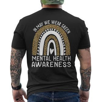 In May We Wear Green Mental Health Awareness Month Mens Back Print T-shirt - Thegiftio UK