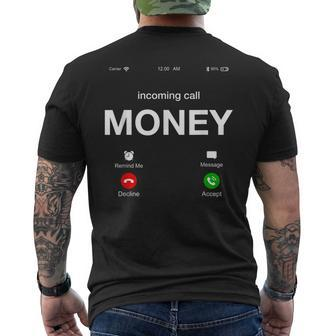 Incoming Call Money Is Calling Illustration Graphic s Men's Back Print T-shirt | Mazezy