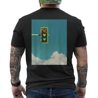 Indie Aesthetic Y2k Light Traffic Heart N Girls 90S Men's Back Print T-shirt | Mazezy
