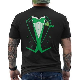 Irish Formal Tuxedo St Patricks Day Men's T-shirt Back Print - Seseable