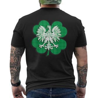Irish Polish Family Heritage Shamrock Shirt St Patricks Day Men's Back Print T-shirt | Mazezy