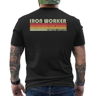Iron Worker Job Title Profession Birthday Worker Idea Men's T-shirt Back Print - Seseable