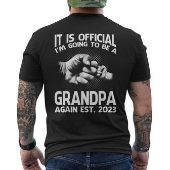 It Is Official Im Going To Be A Grandpa Again 2023 Men's Crewneck Short Sleeve Back Print T-shirt