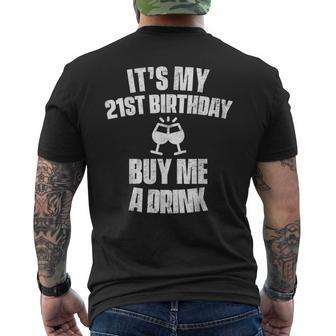 Its My 21St Birthday Buy Me A Drink Men's Back Print T-shirt | Mazezy