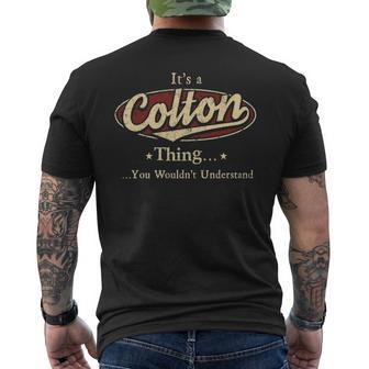 Its A Colton Thing You Wouldnt Understand Shirt Personalized Name Gifts With Name Printed Colton Mens Back Print T-shirt - Seseable