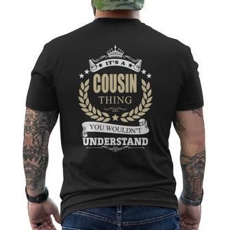Its A Cousin Thing You Wouldnt Understand Shirt Personalized Name Gifts With Name Printed Cousin Mens Back Print T-shirt - Seseable