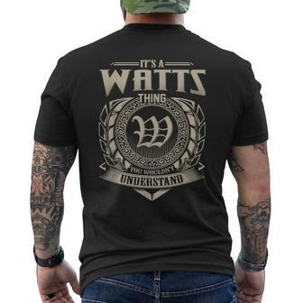 Its A Watts Thing You Wouldnt Understand Name Vintage Mens Back Print T-shirt - Seseable