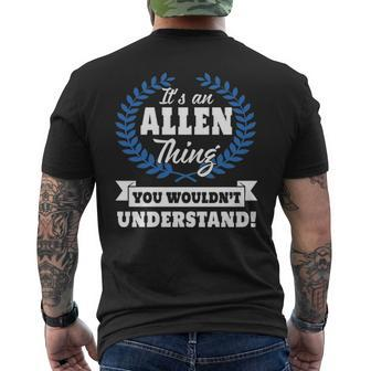 Its An Allen Thing You Wouldnt Understand Allen For Allen A Men's T-shirt Back Print - Seseable