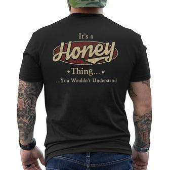 Its A Honey Thing You Wouldnt Understand Personalized Name With Name Printed Honey Men's T-shirt Back Print - Seseable
