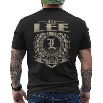 Its A Lee Thing You Wouldnt Understand Name Vintage Men's T-shirt Back Print - Seseable