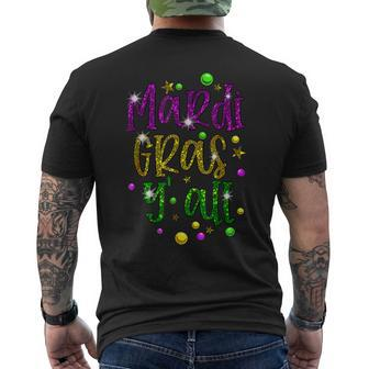 Its Mardi Gras Yall Carnival Beads And Mask Costume Men's T-shirt Back Print - Seseable
