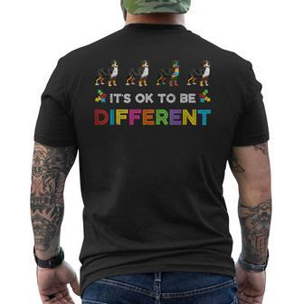 Its Ok To Be Different Bernese Mountain Autism Dog Lovers Men's T-shirt Back Print - Seseable