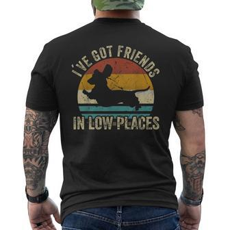 Ive Got Friends In Low Places Dachshund Wiener Dog Men's Back Print T-shirt | Mazezy
