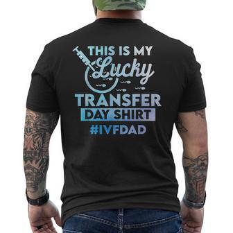 Ivf Dad This Is My Lucky Transfer Day Men's T-shirt Back Print - Thegiftio UK