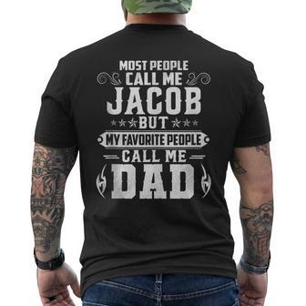Jacob Name Fathers Day Personalized Dad Men's T-shirt Back Print - Thegiftio
